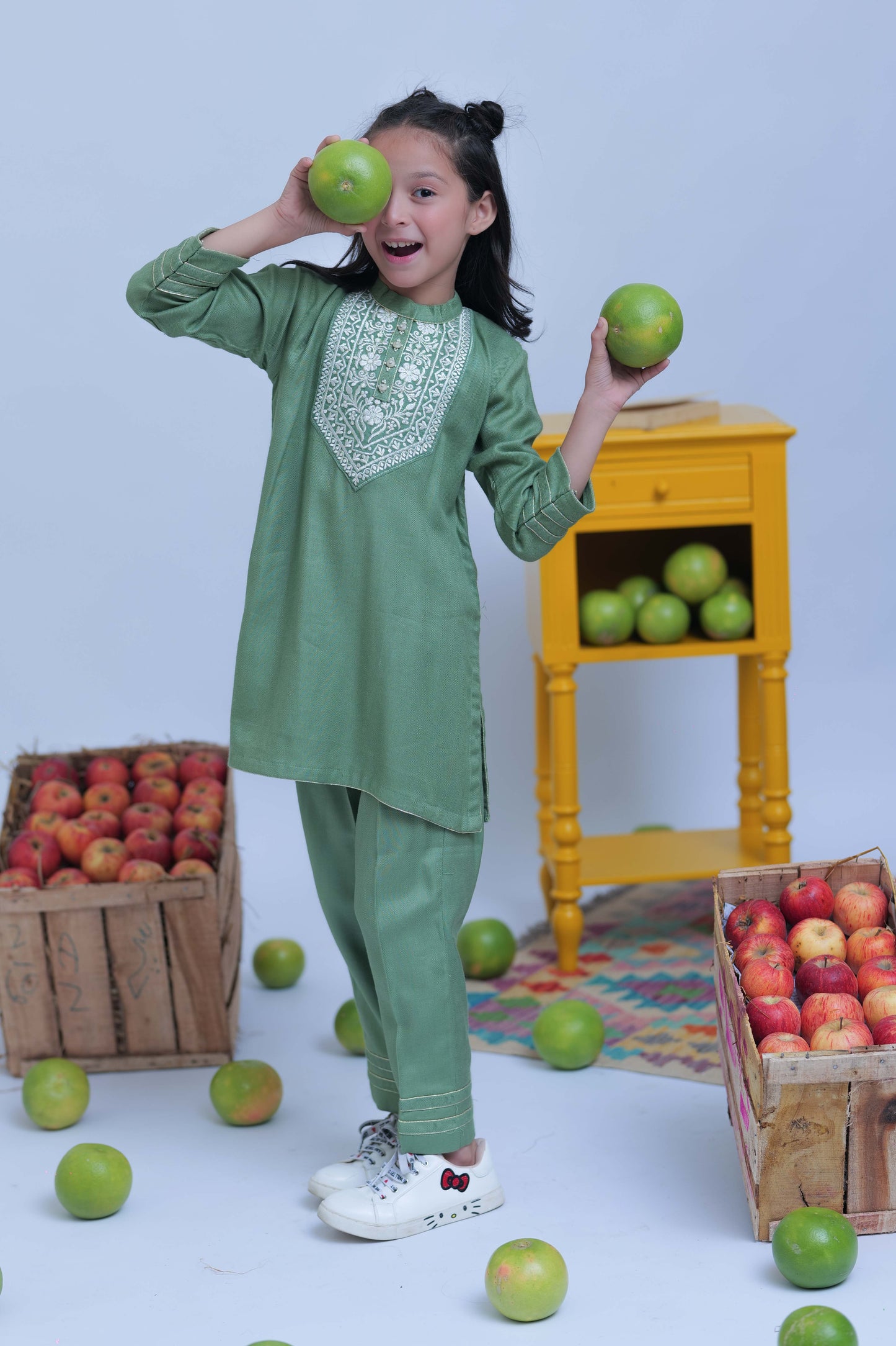 KAC-02773 | Green and Gold | Casual 2 Piece Suit | Acrylic Fabric