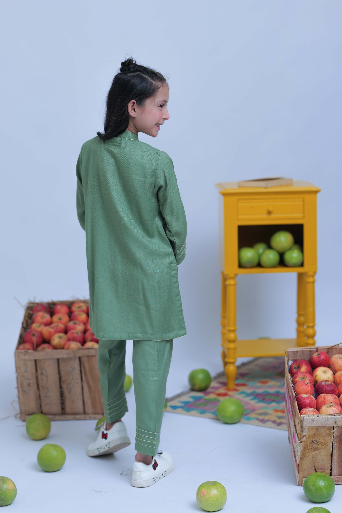 KAC-02773 | Green and Gold | Casual 2 Piece Suit | Acrylic Fabric