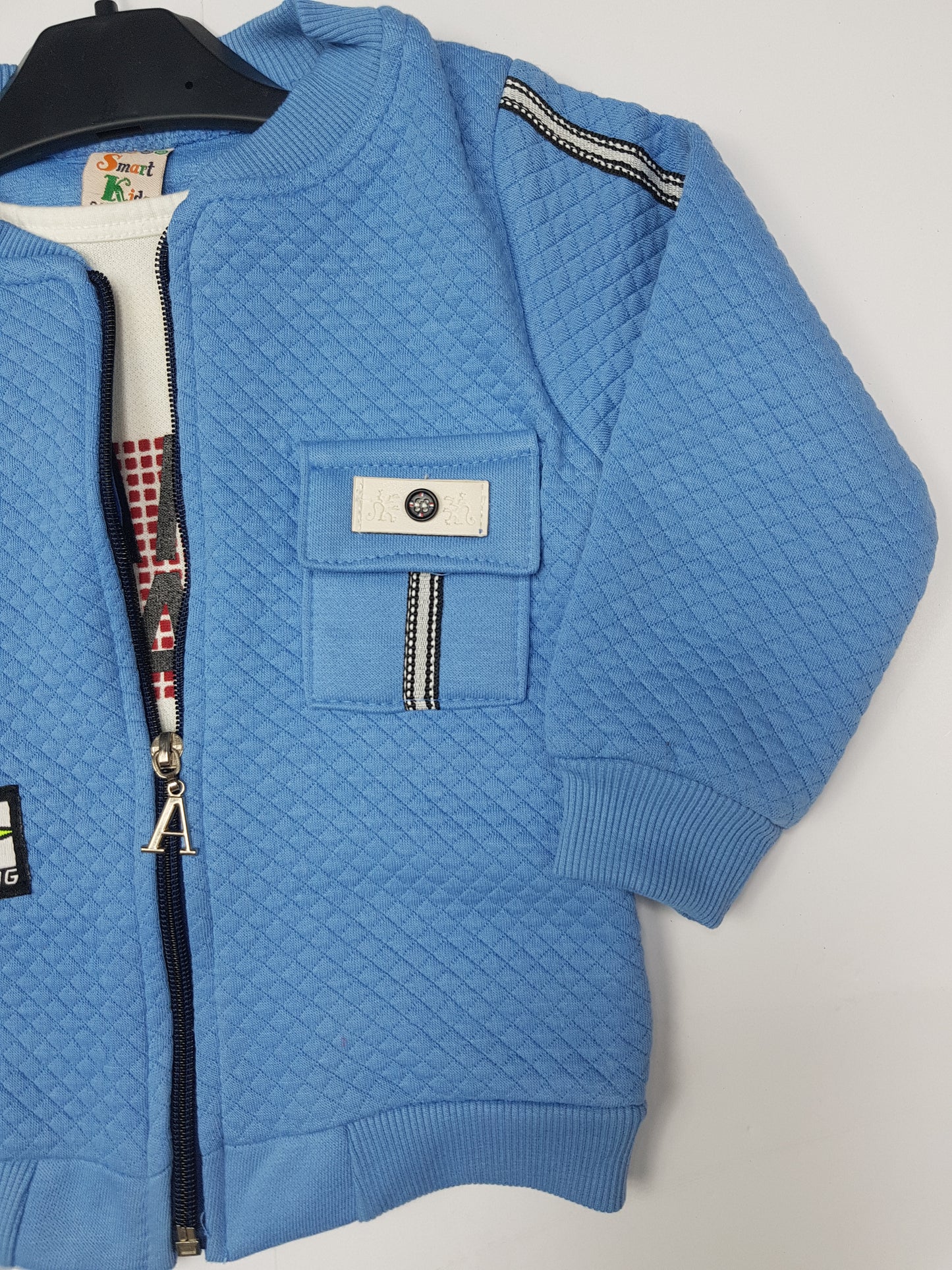 Blue Winter Quilted Fleece Jacket and Pants Set for Toddlers