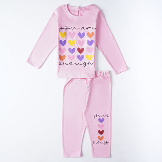 You Are Enough T-Shirt and Trouser Set for Girls - Soft Fabric