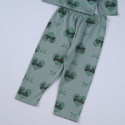 Printed Soft T-Shirt and Trouser Set for Girls