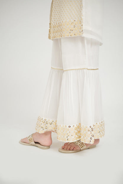 KDD-02647 | White & Gold | Formal 3 Piece Suit | Grip Viscose