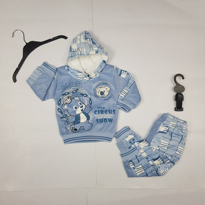 Cute Winter Circus Outfit for Toddlers - Light Blue Velour Set