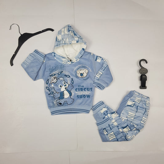 Cute Winter Circus Outfit for Toddlers - Light Blue Velour Set