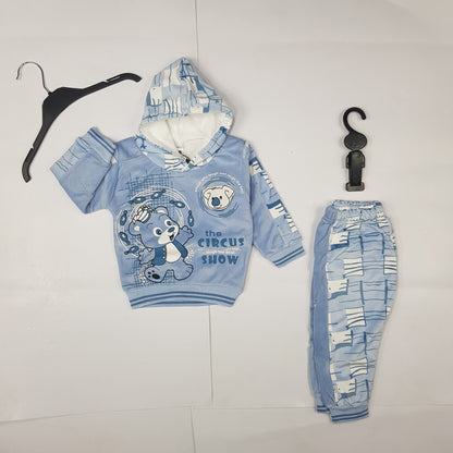 Cute Winter Circus Outfit for Toddlers - Light Blue Velour Set