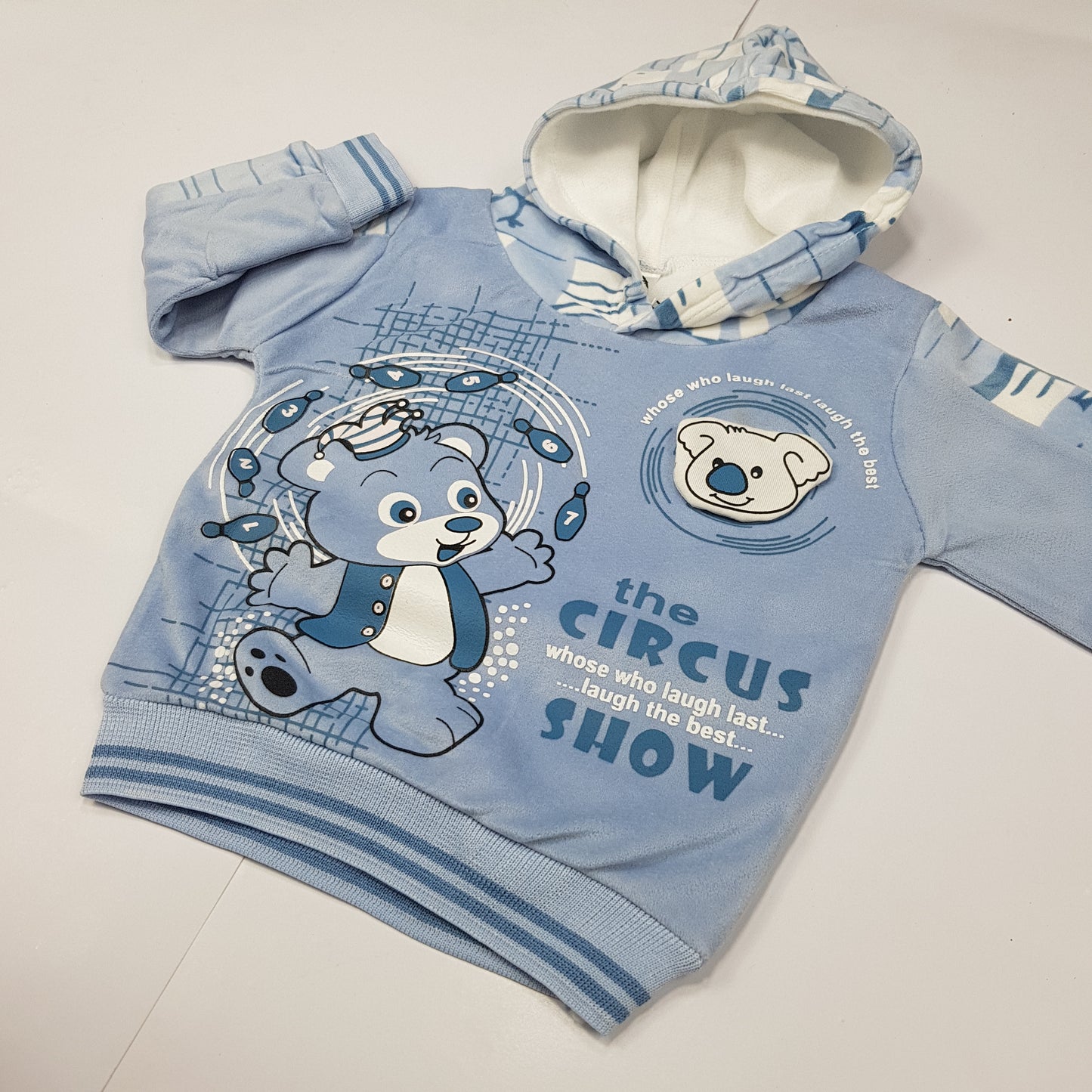 Cute Winter Circus Outfit for Toddlers - Light Blue Velour Set