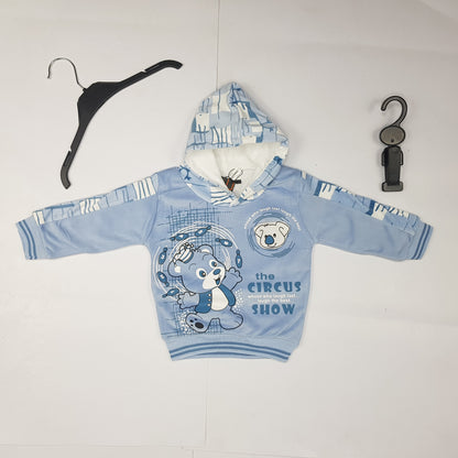 Cute Winter Circus Outfit for Toddlers - Light Blue Velour Set