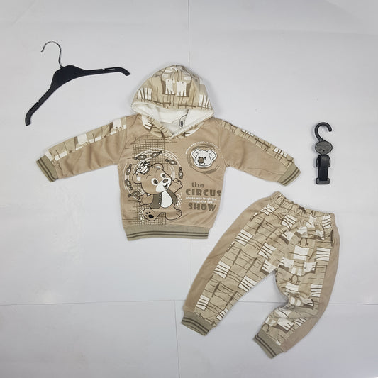 Cute Winter Circus Outfit for Toddlers - Beige Velour Set