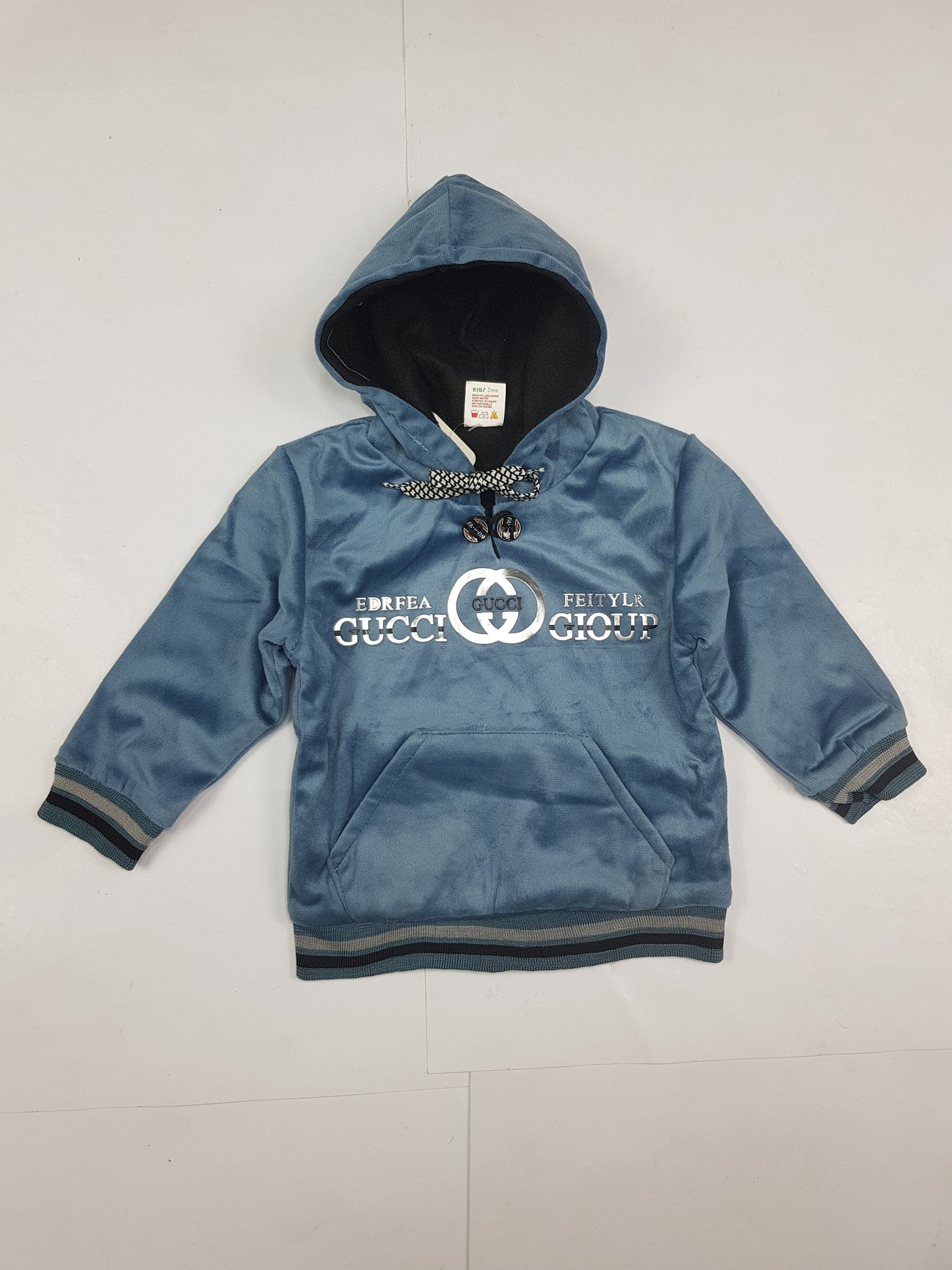 Blue Winter Velour Hoodie Set  - Child Fashion