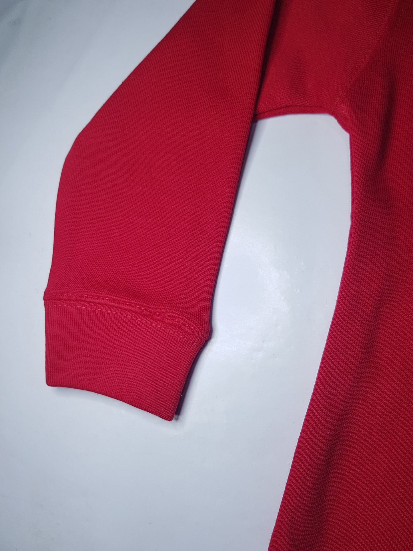 Bright Red Fleece Sweatshirt for Kids - Teddy Bear Design