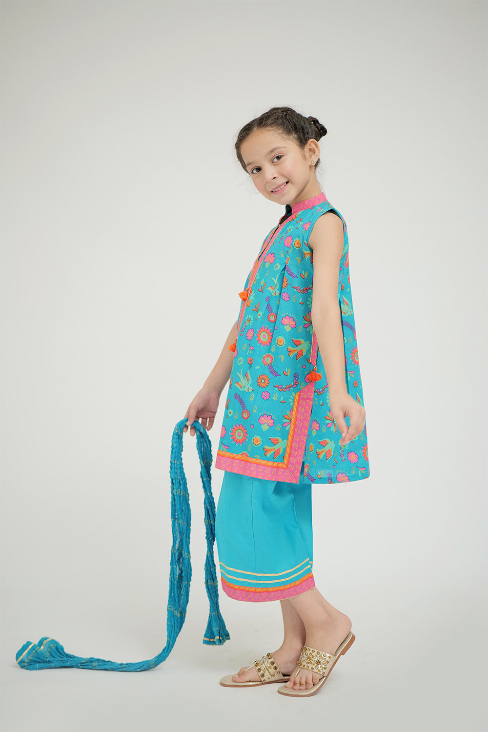 Girl's Colorful Lawn Qameez and Shalwar