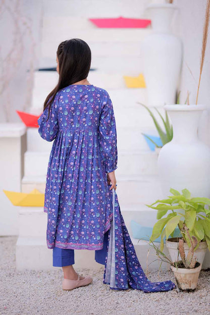 KAD-02497 | Purple & Multicolor | Casual 3 Piece Suit | Marina Fabric Printed